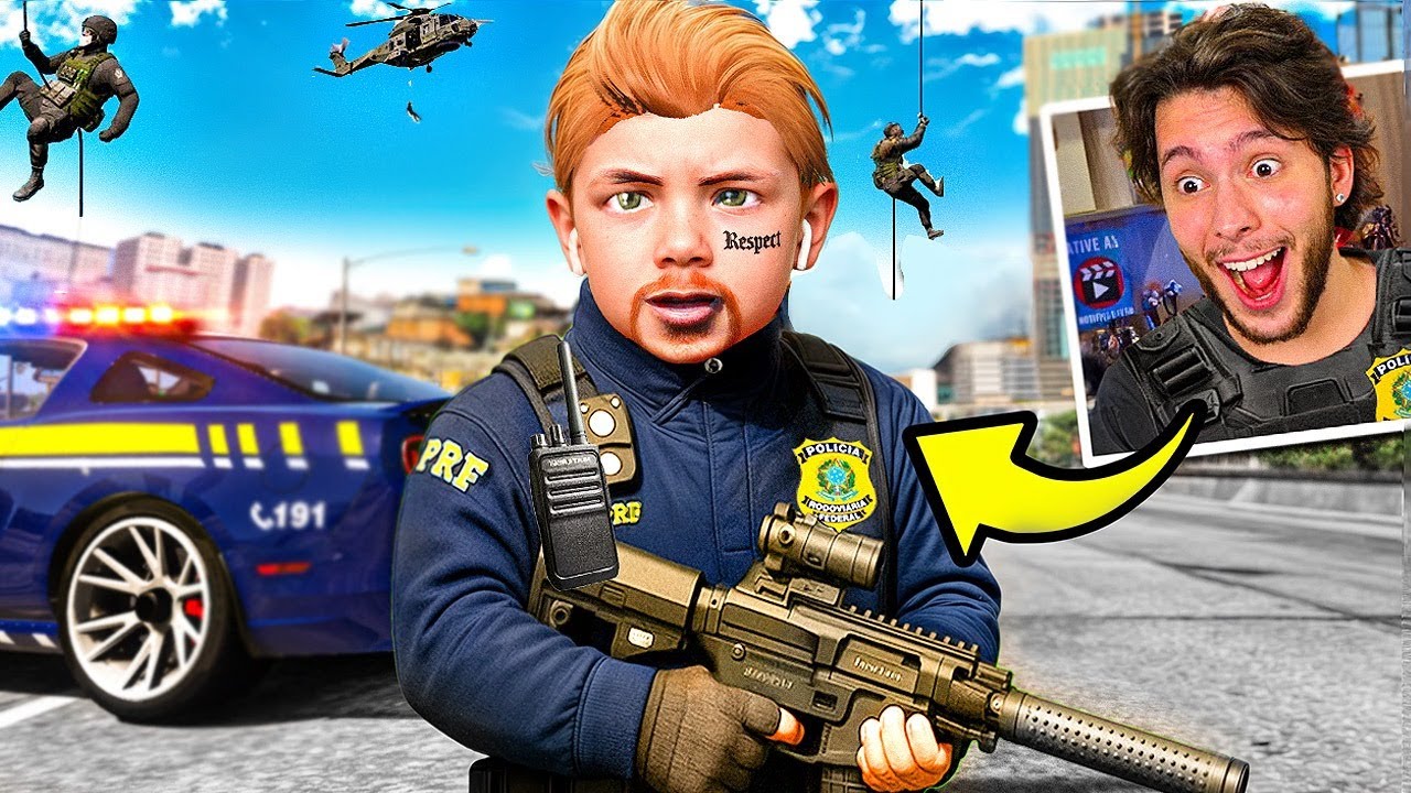 Jogando GTA 5 RP como um POLICIAL CRIANÇA!!