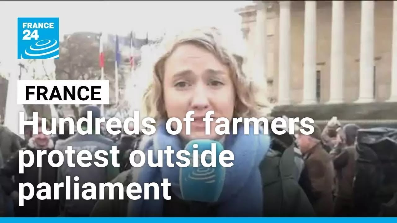 Hundreds of farmers protest outside French parliament &bull; FRANCE 24 English