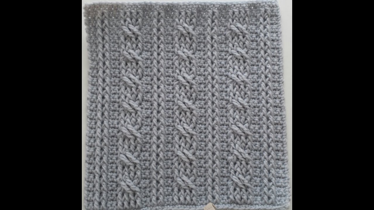 Crochet Cables  Square 1: Bars & Twists part 1; rows 1-4