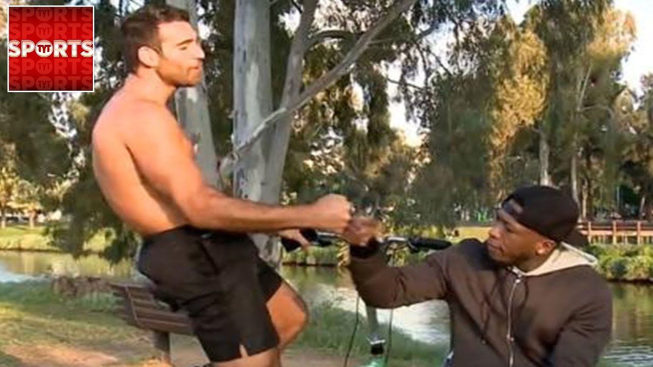 Shirtless Man Interrupts NATE ROBINSON Interview, CHALLENGES Him 1-on-1