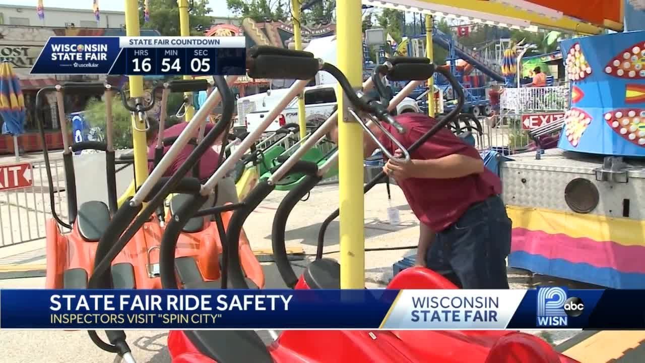 Safety inspectors visit Spin City at the Wisconsin State Fair