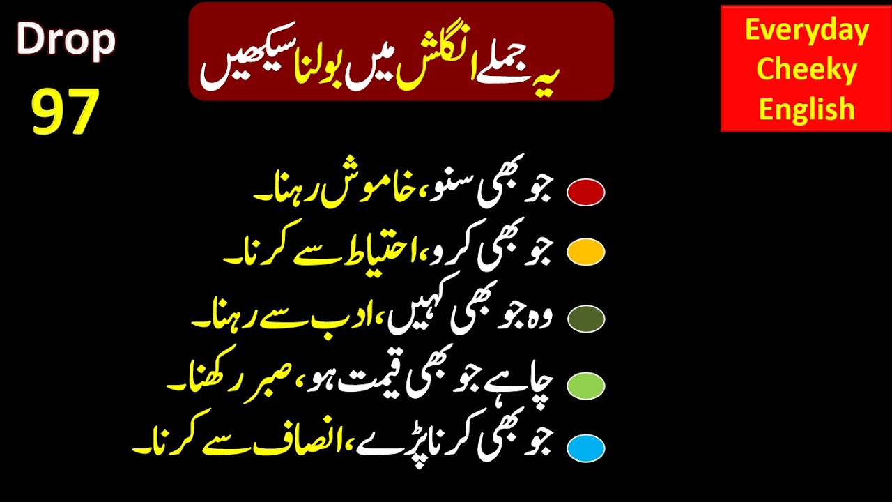 Everyday Cheeky English - Drop 97 | Spoken English |Conversation | Urdu to English | Prof. M. Masood