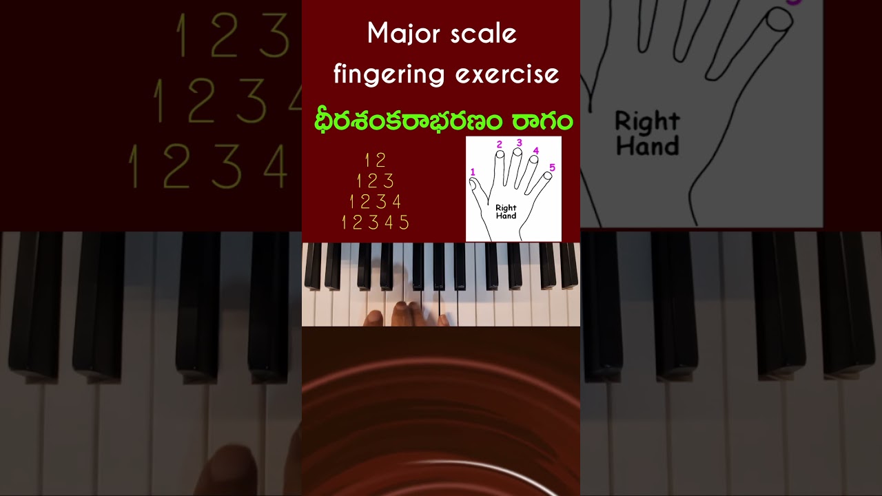 major scale dhera shankarabharanam ragam finger exercises