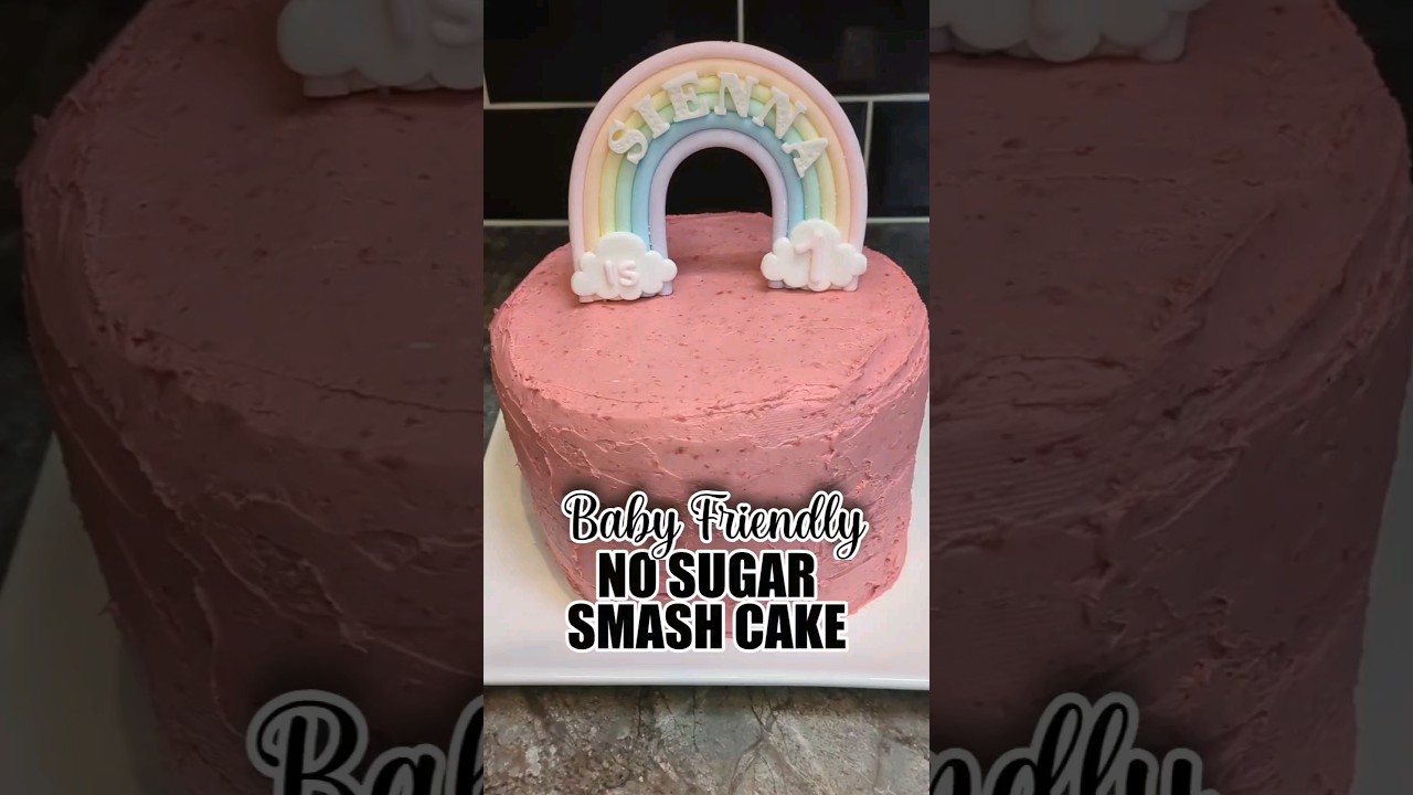HEALTHY, NO SUGAR SMASH CAKE 🎂🎈🩷 #healthycake #smashcake #babyfriendly #firstbirthday #diycake