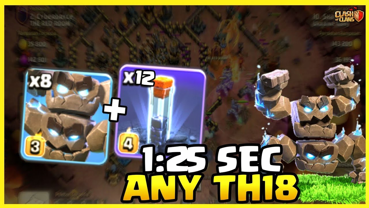 Unstoppable Ground Spam Strategy ❗  Meteor Golem + Totem 🔥  Best TH18 Attack Strategy