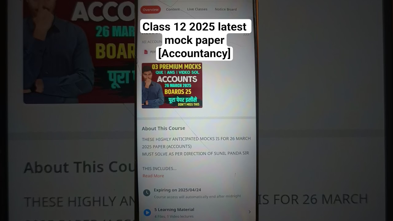 Accountancy 2025 board exam Mock Paper SUNIL PANDA #viralvideo #accountancy #boardexam #class12