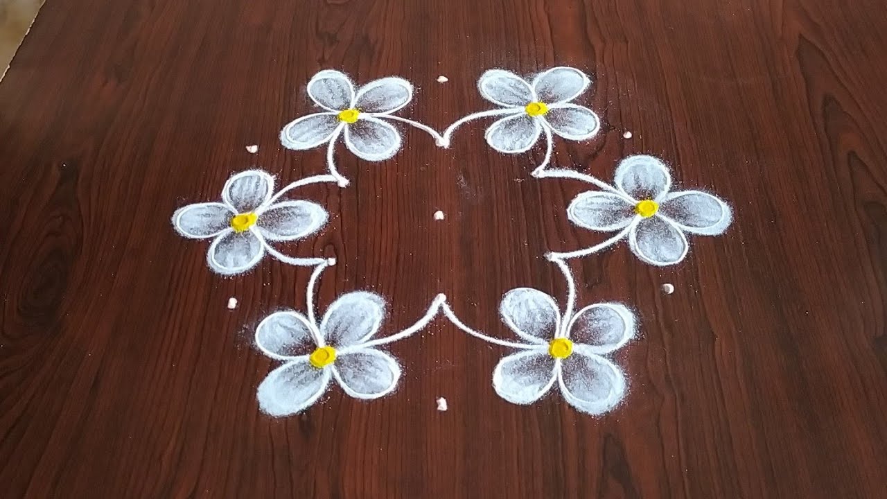 2 Beautiful Friday special kolams only (5×3) dot's.. easy chukkala muggulu