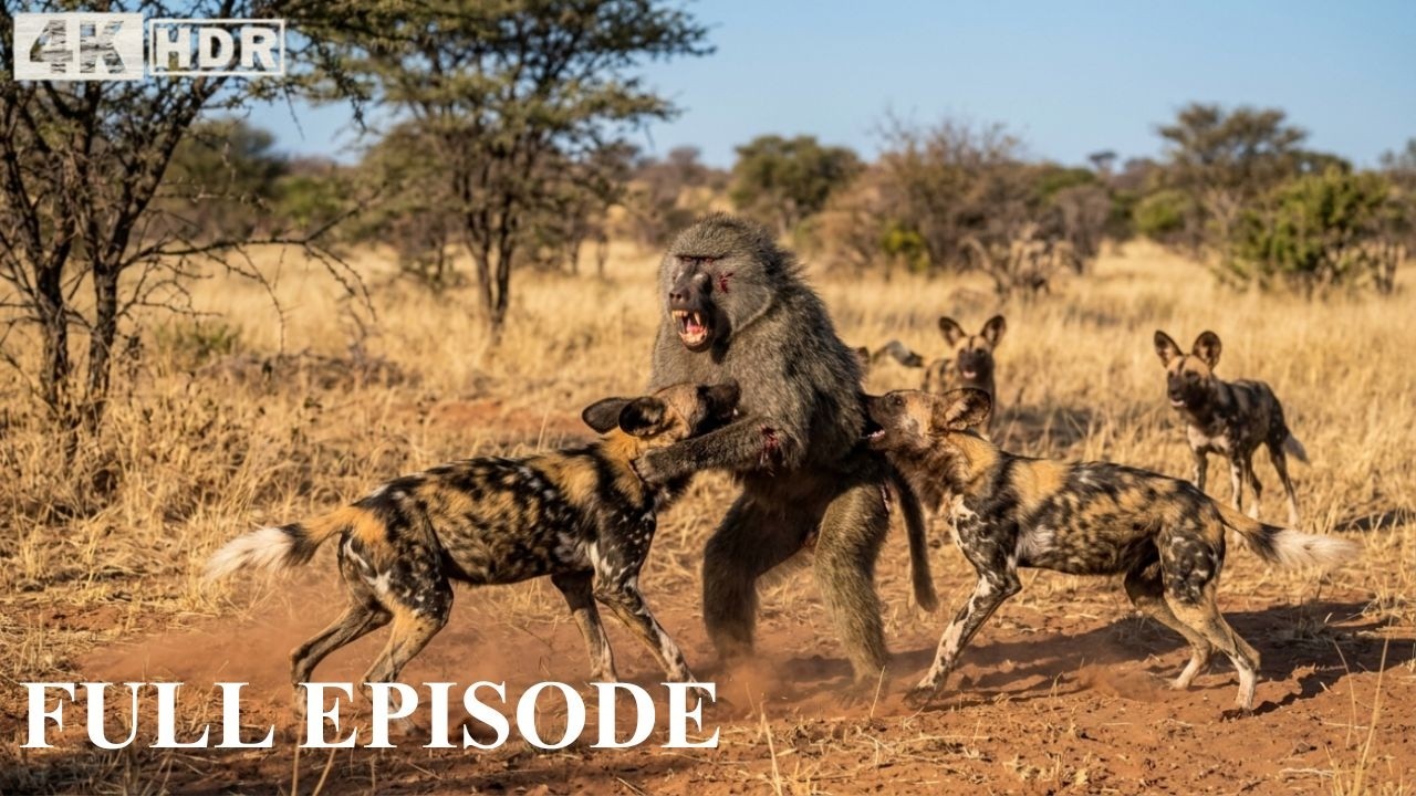 Wild Ethiopia | The Brutal Battle Between a Pack of Wild Dogs and a Troop of Baboons