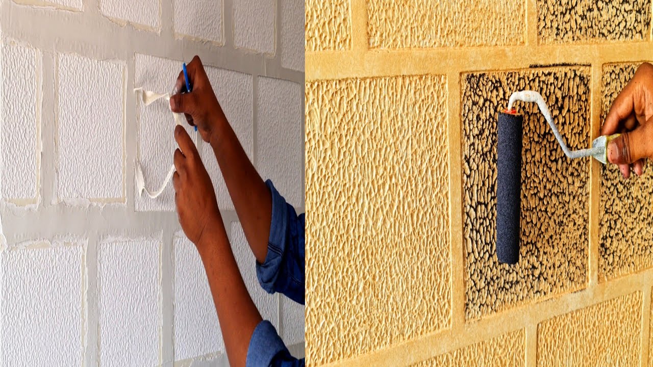 💡Cement bricks wall type off texture design  Easy method