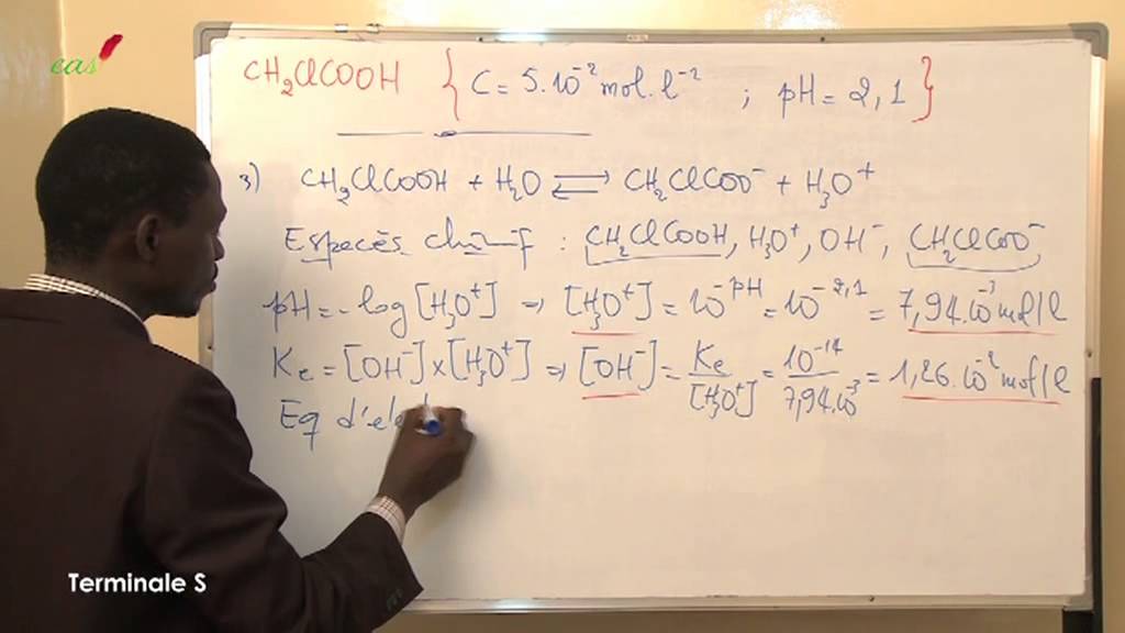 Exercices - Terminale - Physique Chimie : Solution Aqueuse Acide faible et Mélange