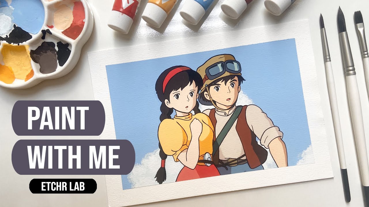 🚀 Painting Studio Ghibli Scenes + Trying Out New Art Supplies From Etchr Lab