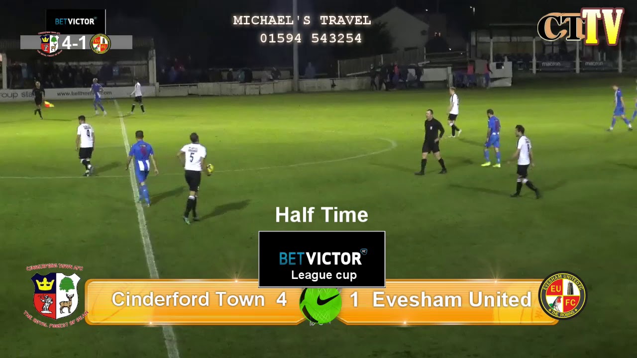 Cinderford Town v Evesham United Bet Victor Southern League Div one highlights 8th Oct 2019
