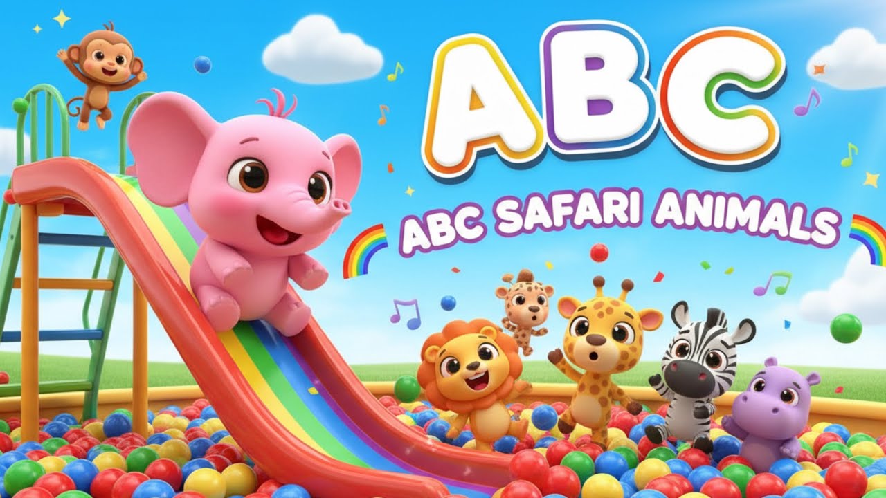 ABC Colorful Safari Animals Song | Alphabet & Color Learning Song For Kids | ABC Phonics Songs