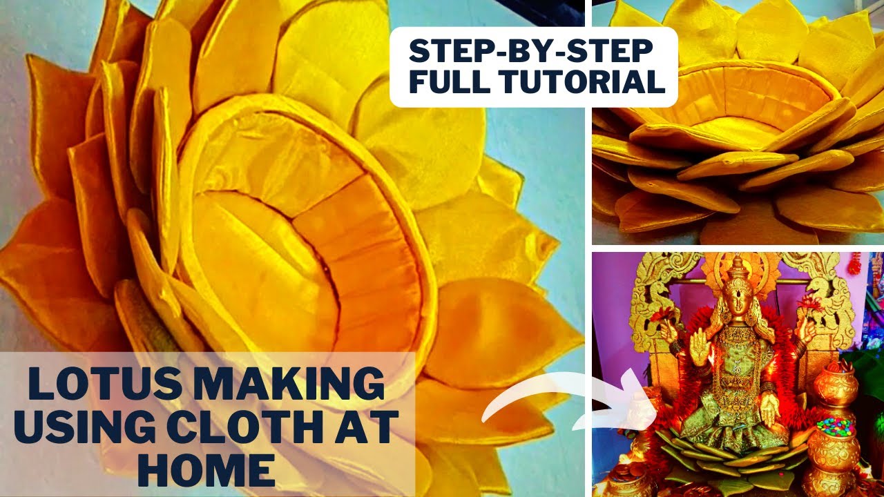 Create a Beautiful Lotus with Fabric for Lakshmi Step-by-Step Tutorial | Craftsea