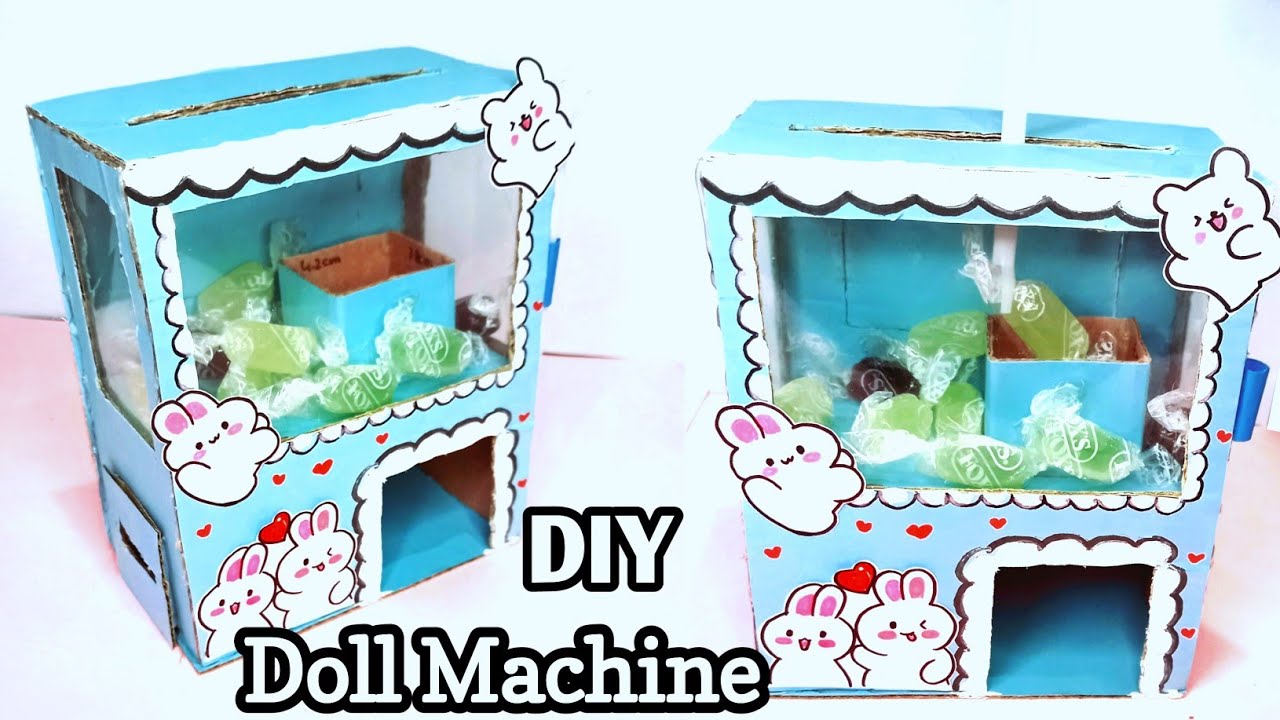 DIY cute paper doll vending machine /Handmade paper Gint dispenser / How to make paper claw machine