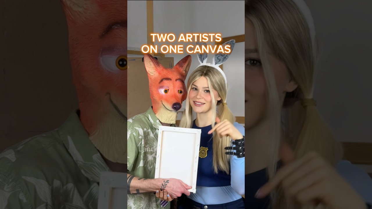 DRAWING, BUT 2 ARTISTS ON 1 CANVAS🧡Zootopia🧡 
