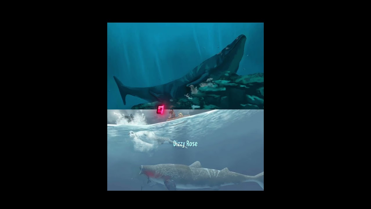 Mosasaurus Hoffmanni vs Cretodus Crassidens #1v1 #animals #paleontology #mosasaurus #fyp #shark