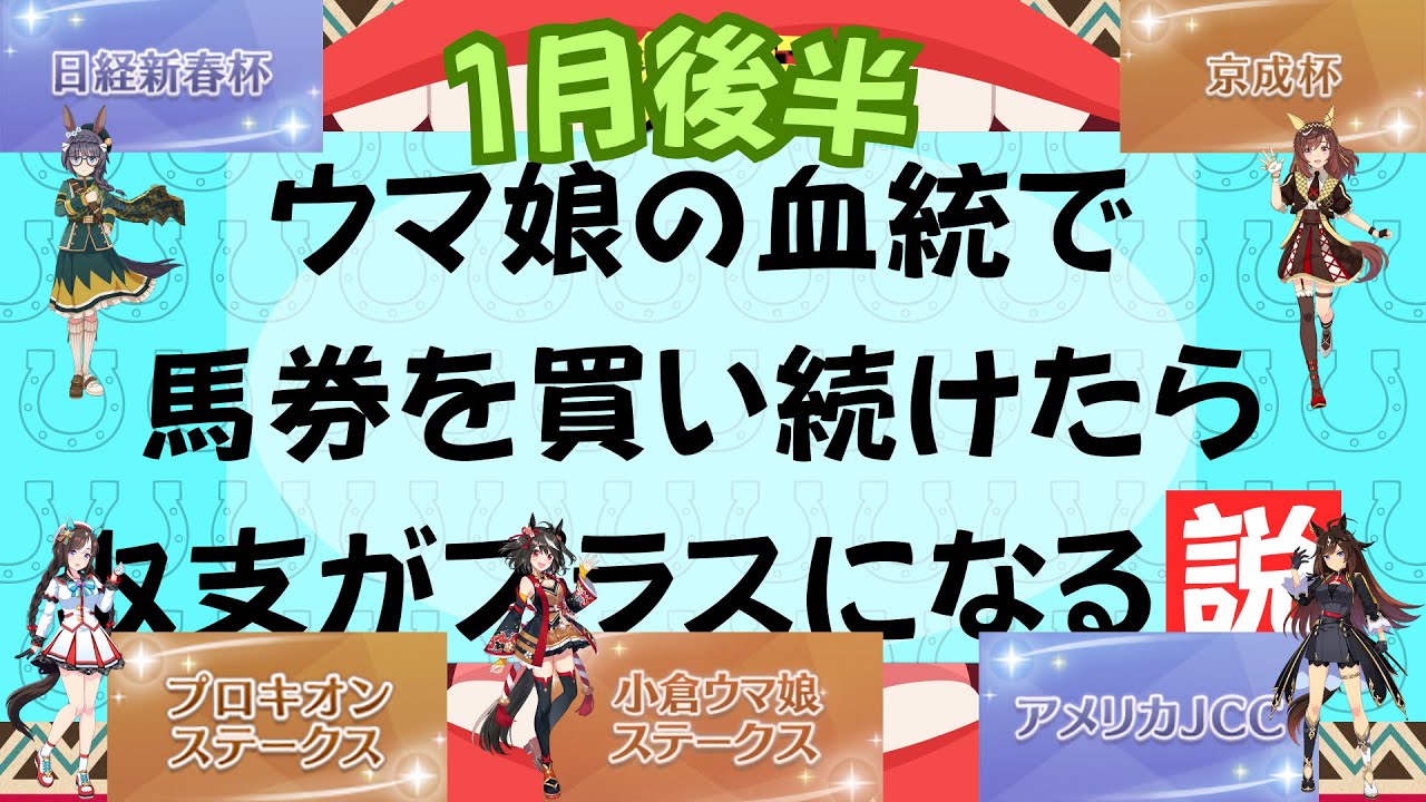 【1月後半】初当たり！？ウマ娘の血統で馬券を買い続けたら収支がプラスになる説
