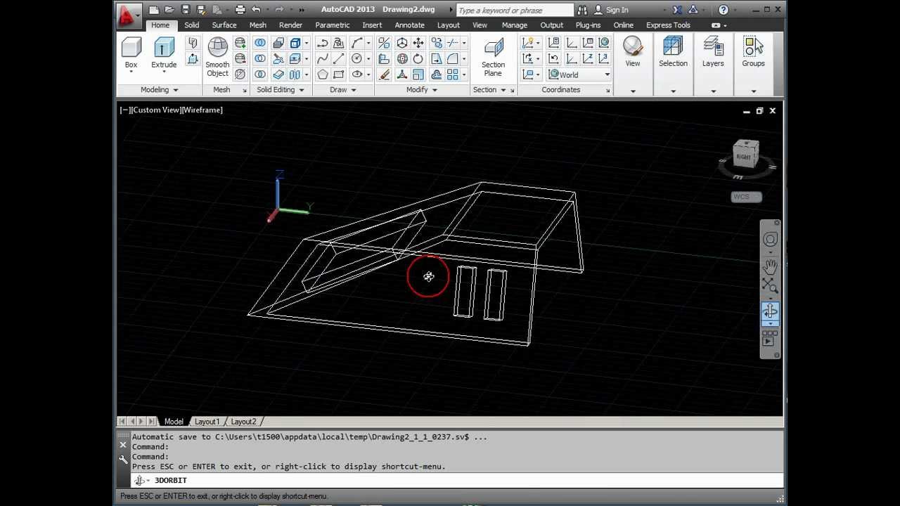 AutoCAD 3D Basics Tutorial 3 - UCS Control - Exercise 1
