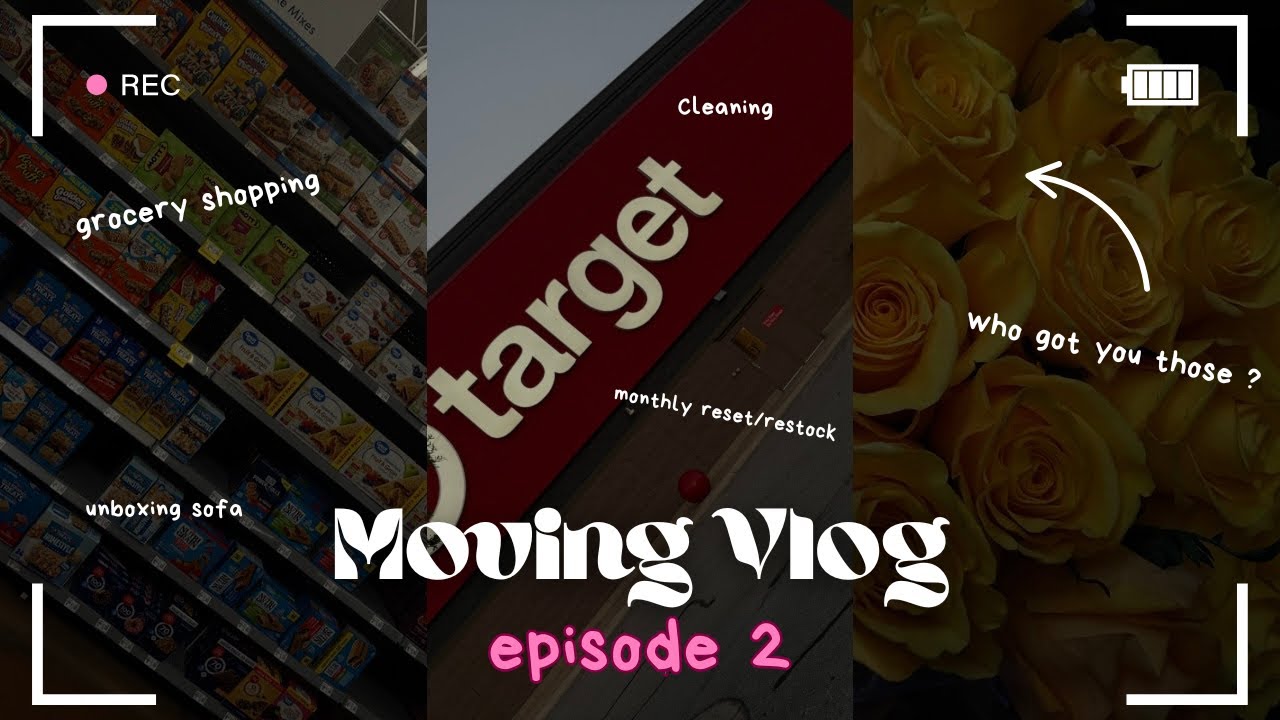 MOVING VLOG EP. 2: cleaning , new furniture & grocery shopping 💫