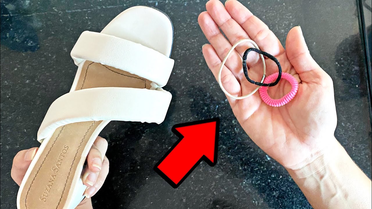 A MULHERADA VAI PIRAR NESSA DICA.. É SÓ USAR UM ELÁSTICO DE CABELO NA SANDÁLIA.