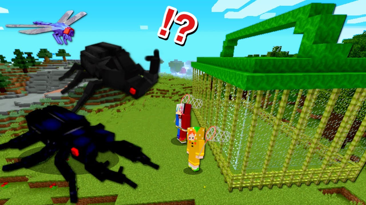 【超巨大な虫を捕まえろ‼️🐞】マイクラで虫用トラップを仕掛けて大量ゲット✨透明化する危険な昆虫も⁉️虫だらけの世界で虫捕り大会🌟【まいくら minecraft】ぽっぴんず