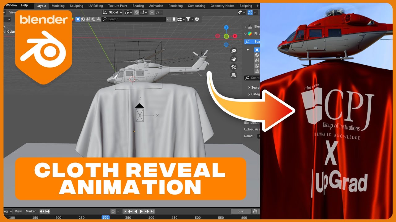 Cloth Reveal VFX in Blender & After Effects – Easy Tutorial + Free Assets!