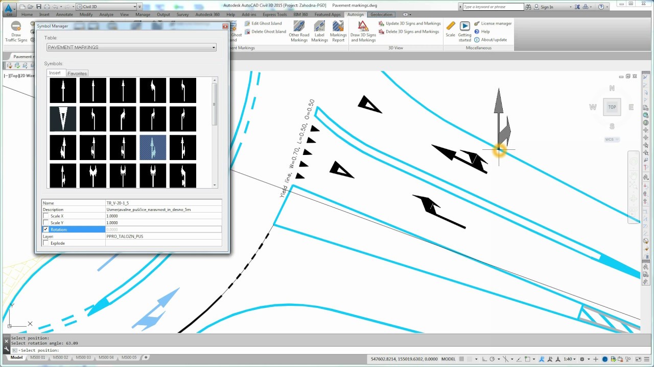 Add pavement markings and Create reports using Autosing
