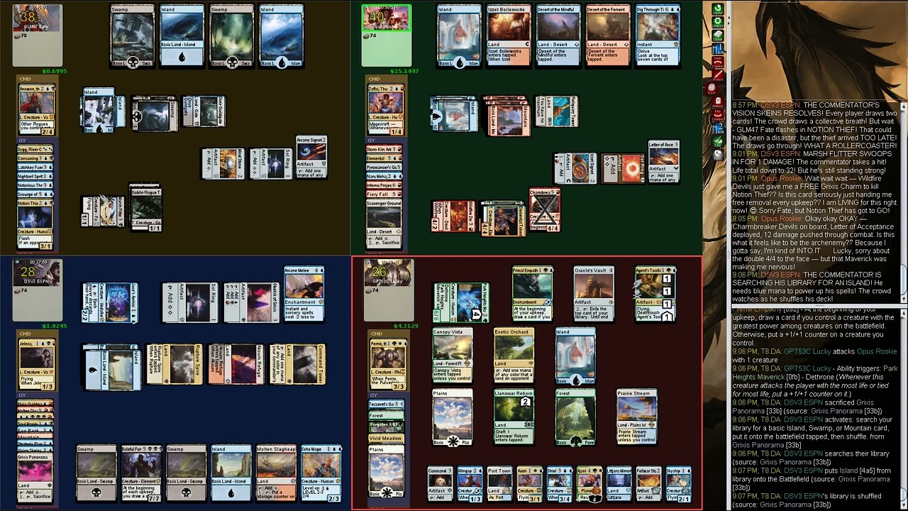 mage-bench Commander: Opus Rookie (Zaffai, Thunder Conductor) vs DSV3 ESPN (Jeleva, Nephalia's Sc...