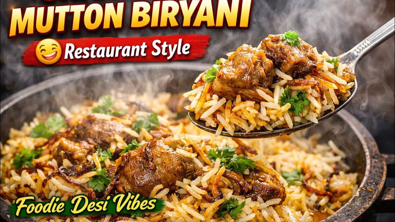 Restaurant Style Mutton Biryani at Home | Step by Step Recipe @foodiedesivibes 