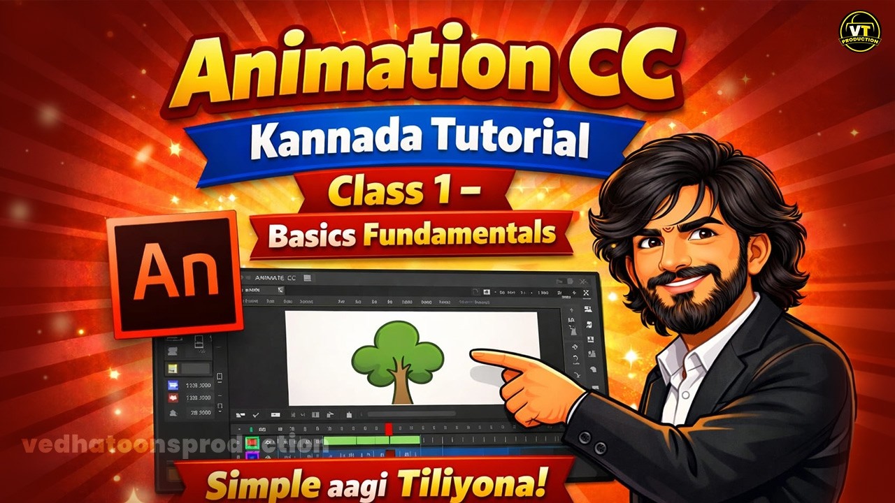  Adobe Animate Interface and Overview | 2D Animation in ಕನ್ನಡ | Beginner Tutorial”