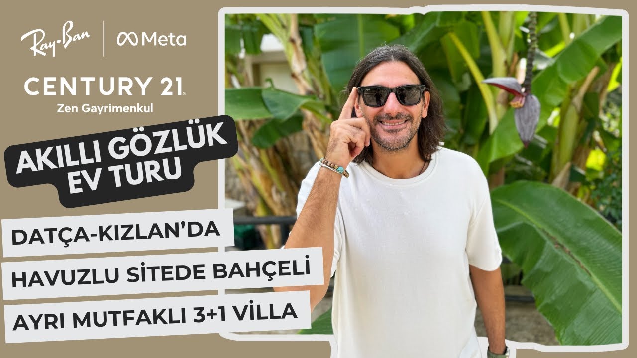 RAYBAN META EV TURU | Datça Kızlan'da Havuzlu Sitede Bahçeli 3+1 Villa