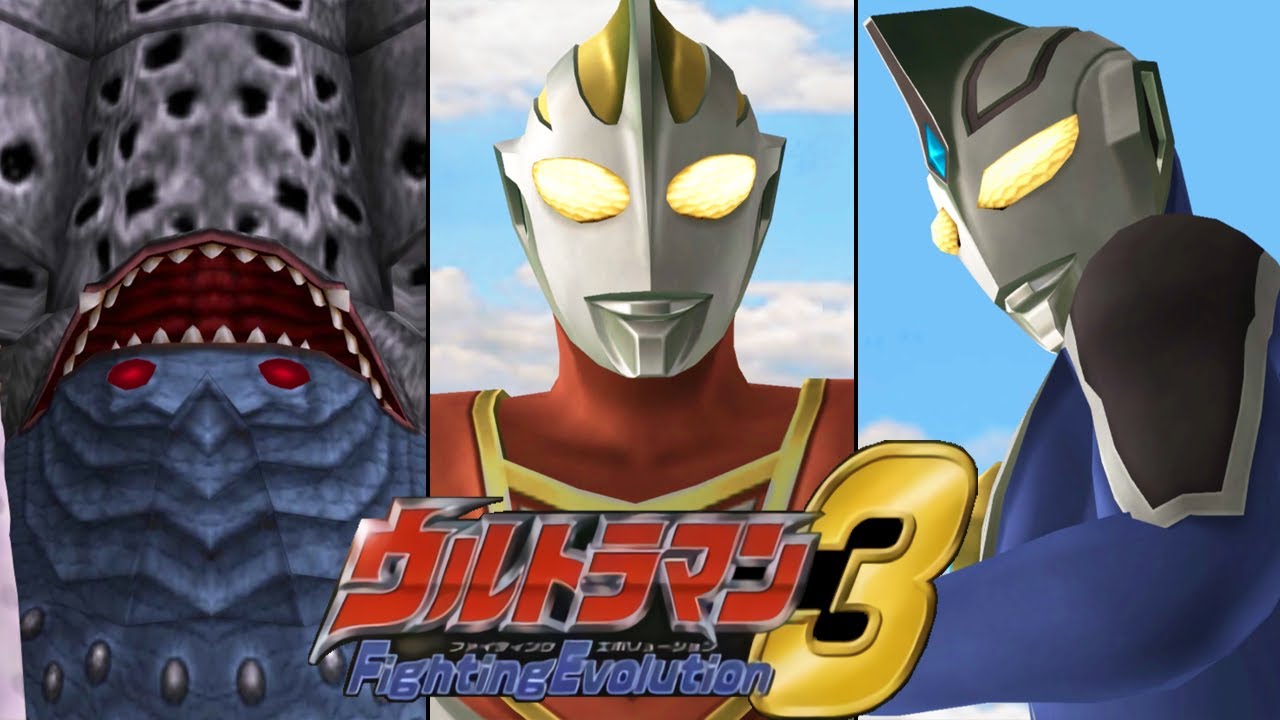 [PS2] Ultraman Fighting Evolution 3 - Gatanozoa vs Ultraman Gaia and Ultraman Agul (1080p 60FPS)