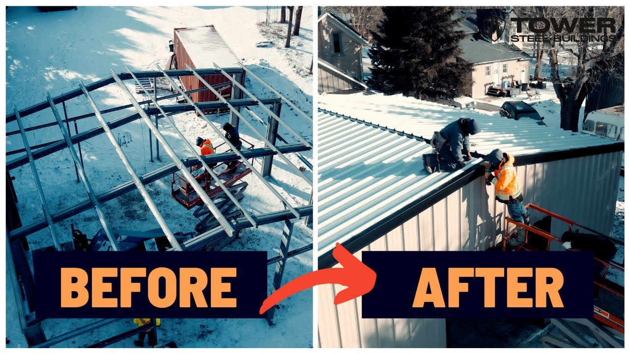 𝗧𝗼𝘄𝗲𝗿 𝗦𝘁𝗲𝗲𝗹 𝗕𝘂𝗶𝗹𝗱𝗶𝗻𝗴𝘀 | 35x30 Garage Steel Building From Start To Finish
