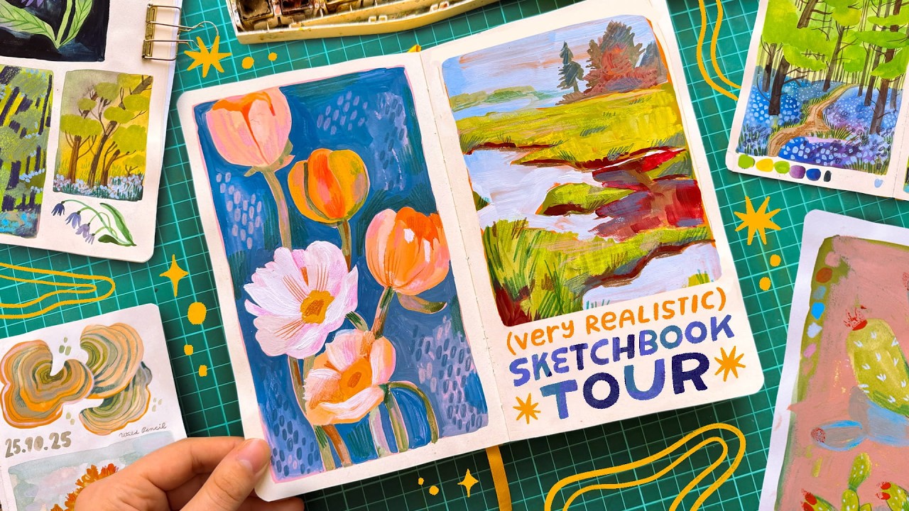 Mixed Media Sketchbook Tour ⟡ (+including failed pages)