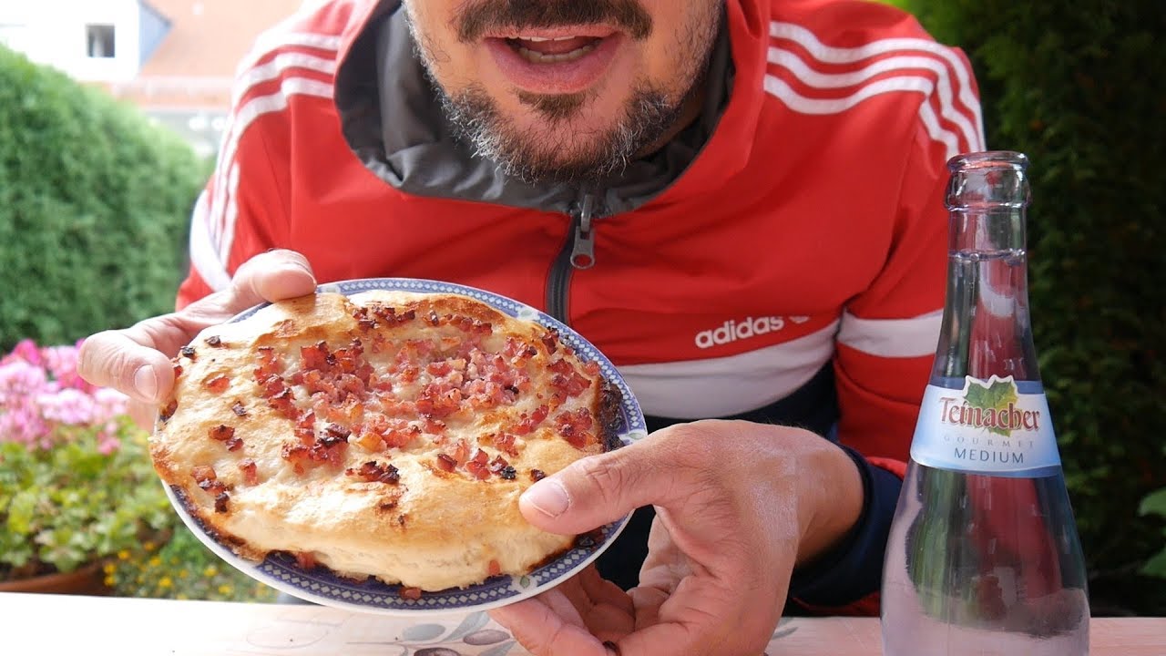ASMR Breakfast - Bacon Pizza + Sparkling Water - Food & Drink