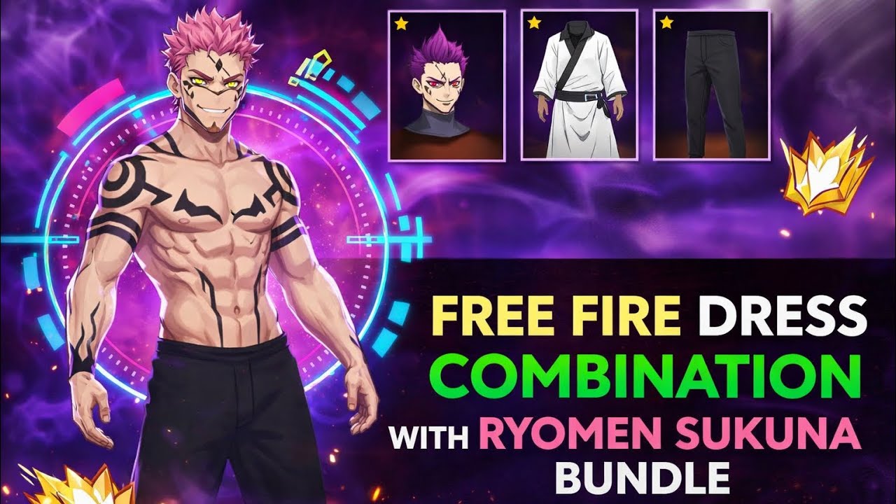 🗣️TOP 15⚡️BEST DRESS COMBINATION🤯WITH RYOMEN💥SUKUNA BUNDLE ! SUKUNA😱 BUNDLE COMBINATION !🔥 