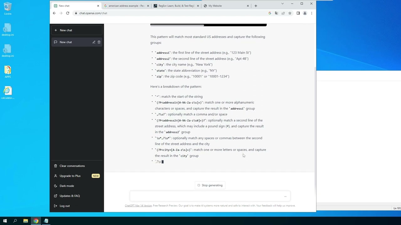 Using ChatGPT to create regular expressions