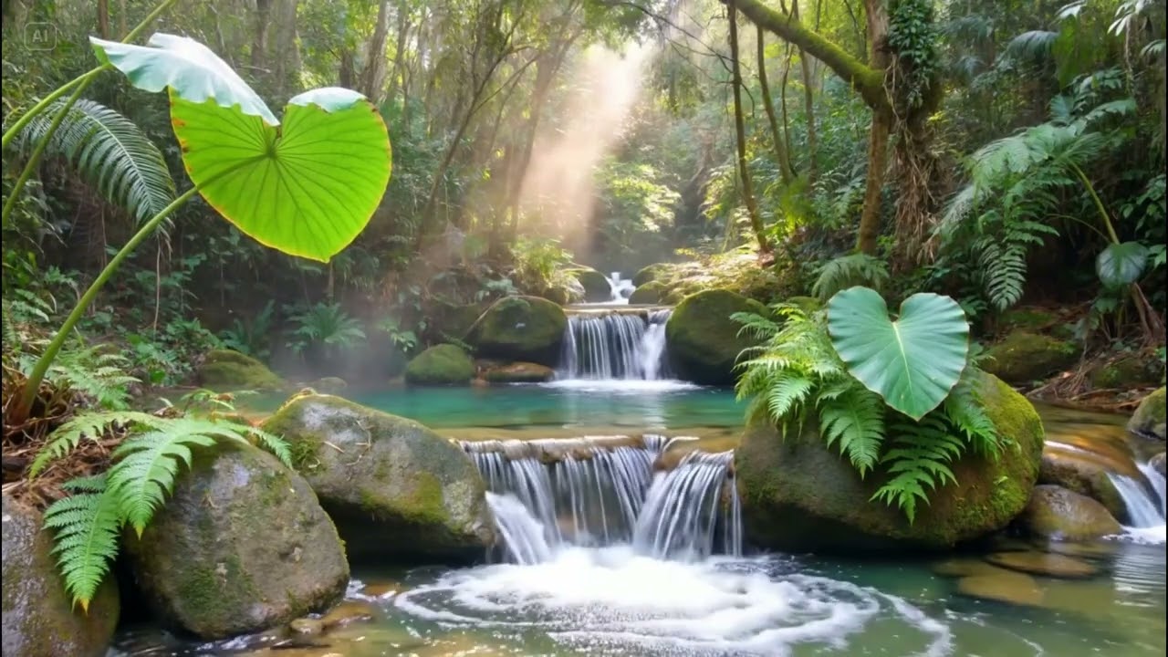 Gentle River & Soft Birds 🌿 Natural Forest Sounds for Sleep, Study & Deep Relaxation (No Music)