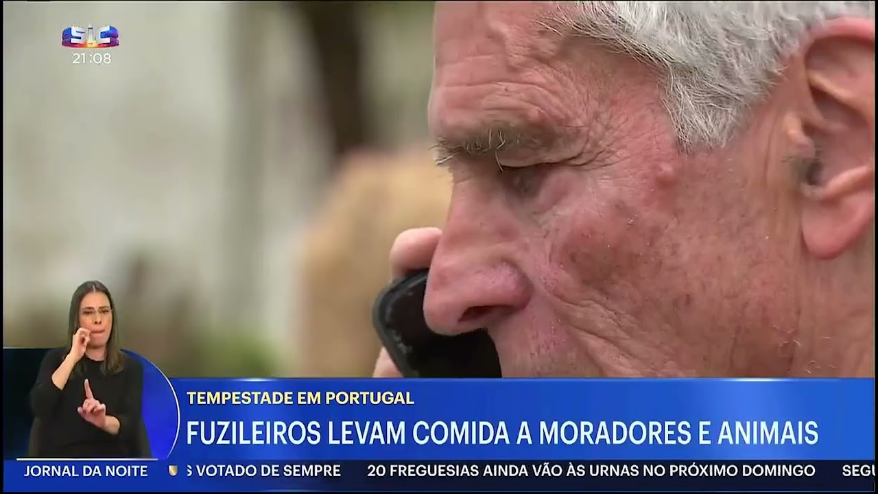 Fuzileiros levam comida moradores e animais, cheias Salvaterra - SIC Jornal Noite - Fevereiro 2026