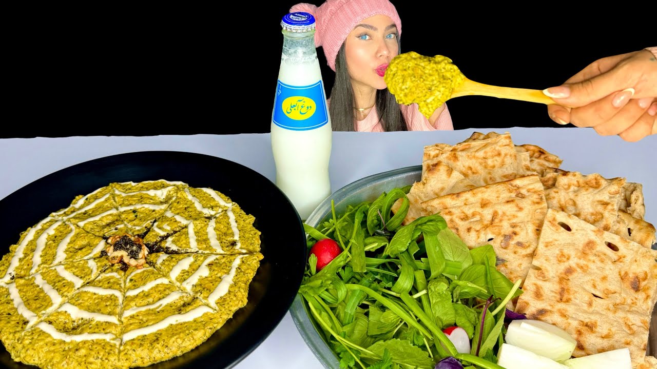 MUKBANG ASMR KASHKO BADEMJAN (PERSIAN FOOD) موکبانگ کشک و بادمجان