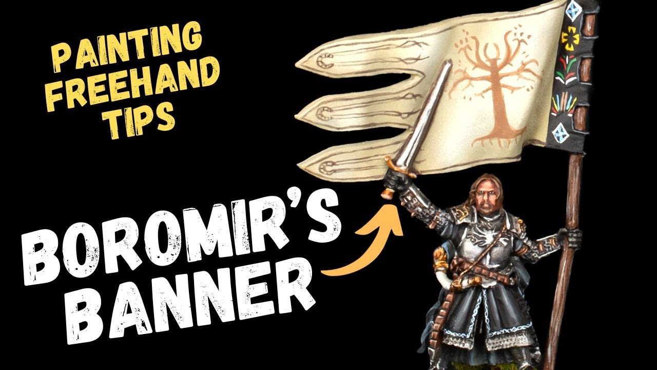 Freehand Painting Miniatures: Boromir's Banner from The Lord of the Rings!