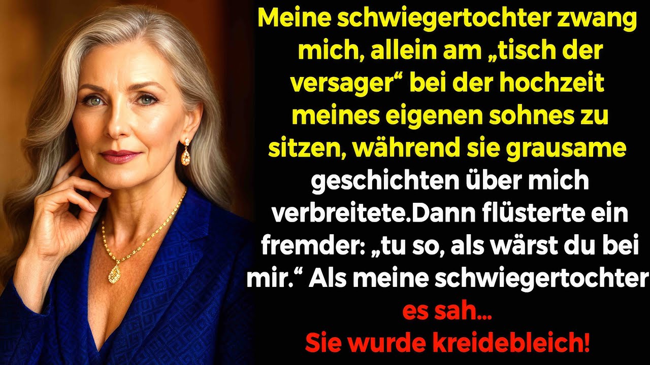 Ich musste bei der Hochzeit allein sitzen — bis ein Fremder sagte: „Tu so, als wärst du bei mir“