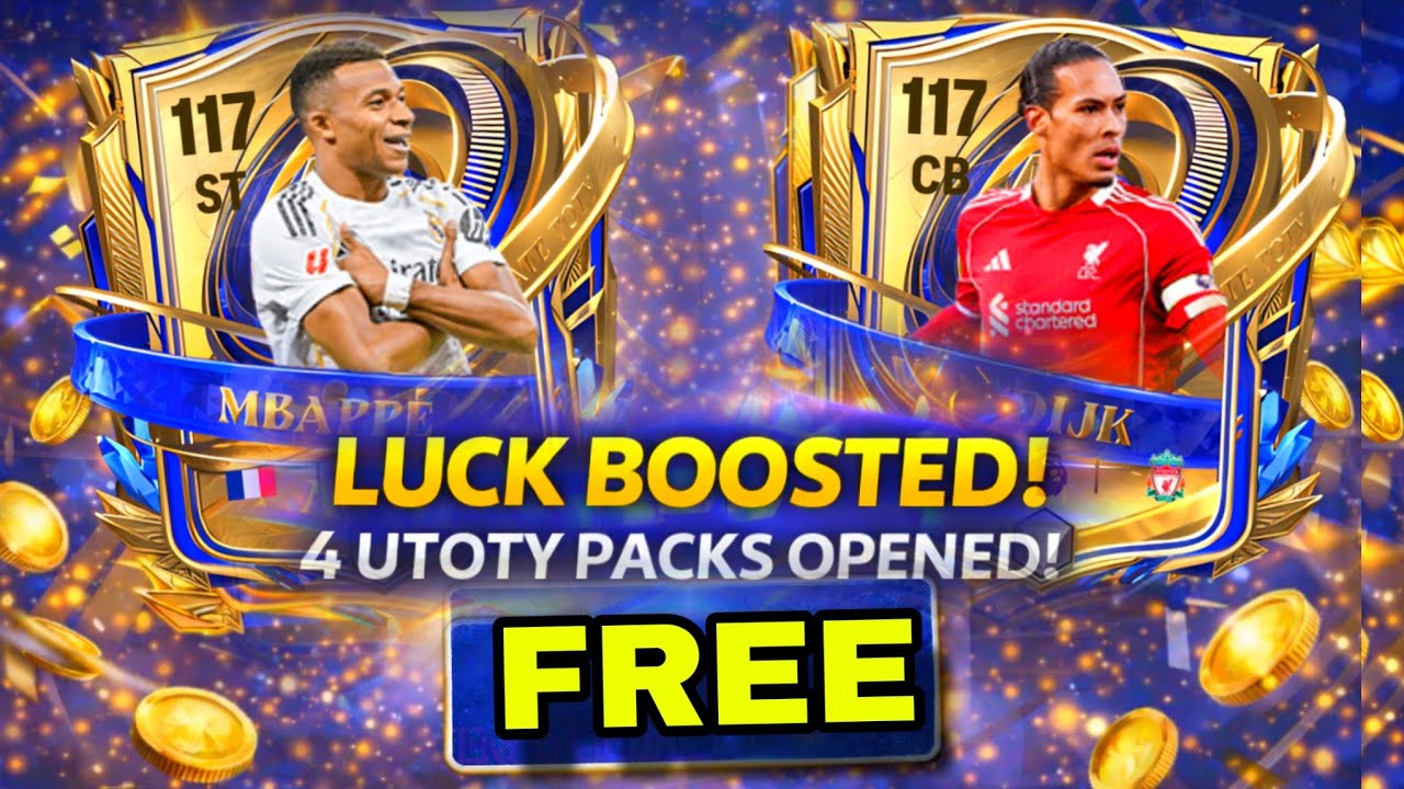 4 НАБОРА UTOTY = БЕЗУМНАЯ УДАЧА 😱 Мбаппе и Ван Дейк! | ФК Мобил 26