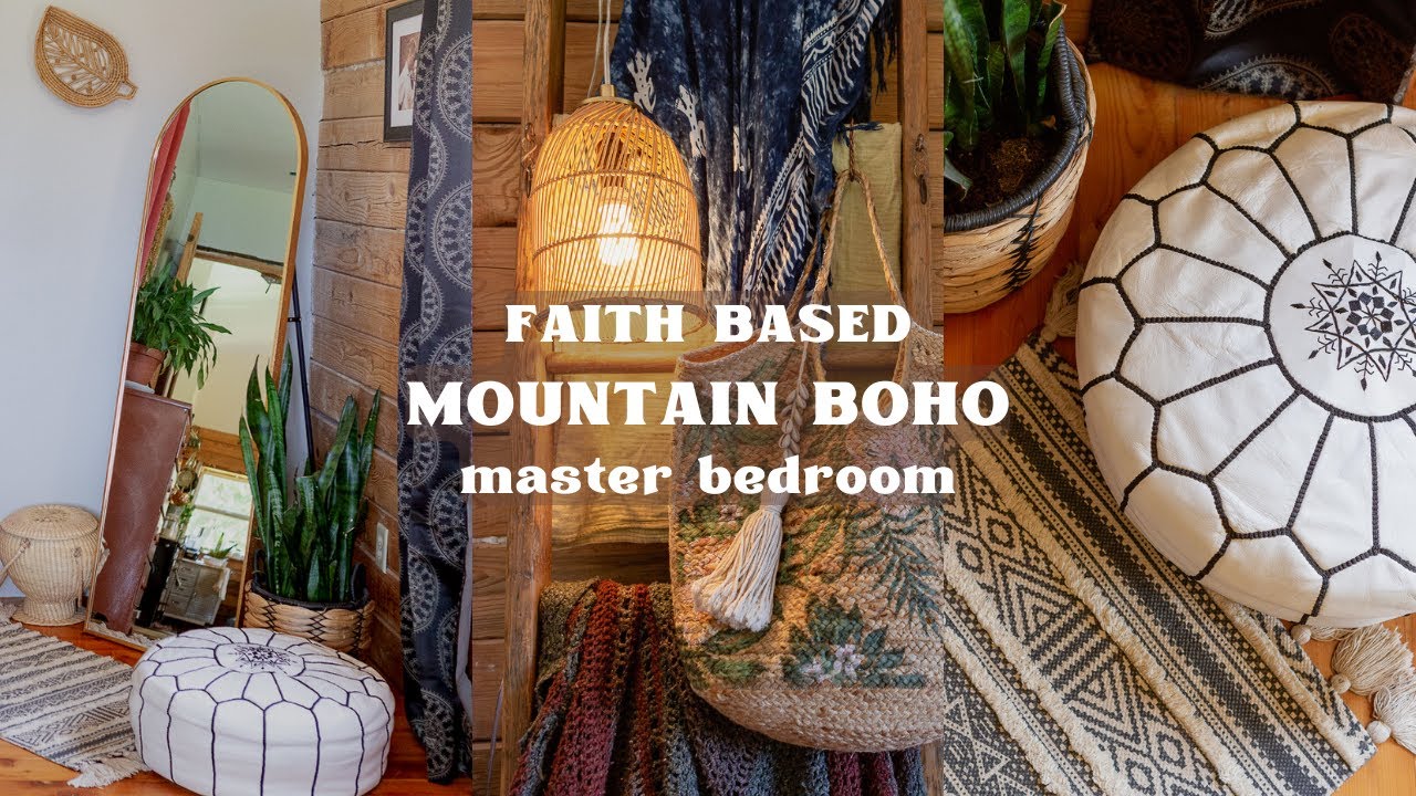 Mountain Boho Master Bedroom Tour | Faith Based Boho Decor