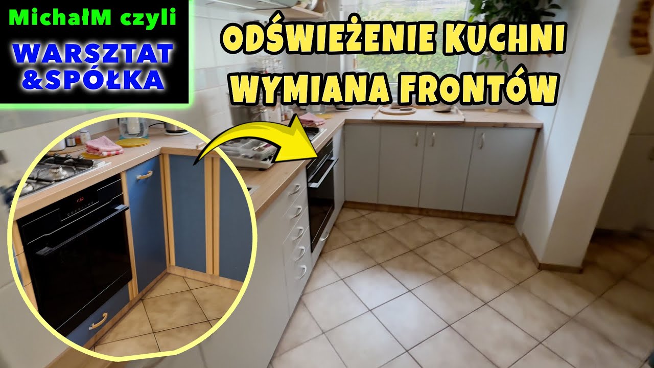 Wymiana frontów kuchennych - Odświeżenie kuchni | Szablon do uchwytów