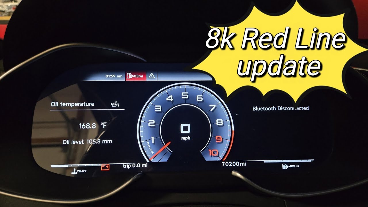 Обновление ЖК-панели приборов Audi R8 первого поколения до версии 8K Red Line