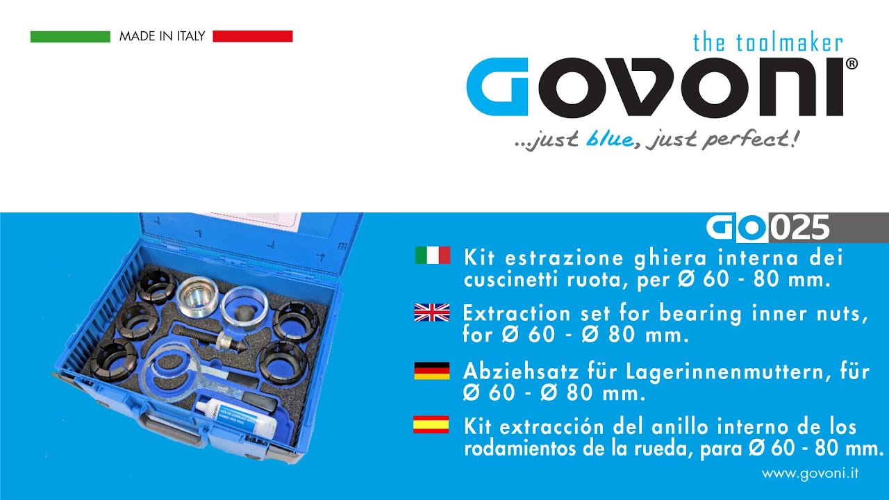 GO025 - Wheel bearing inner nut ring extractor set, for &Oslash;60 - 80 mm.