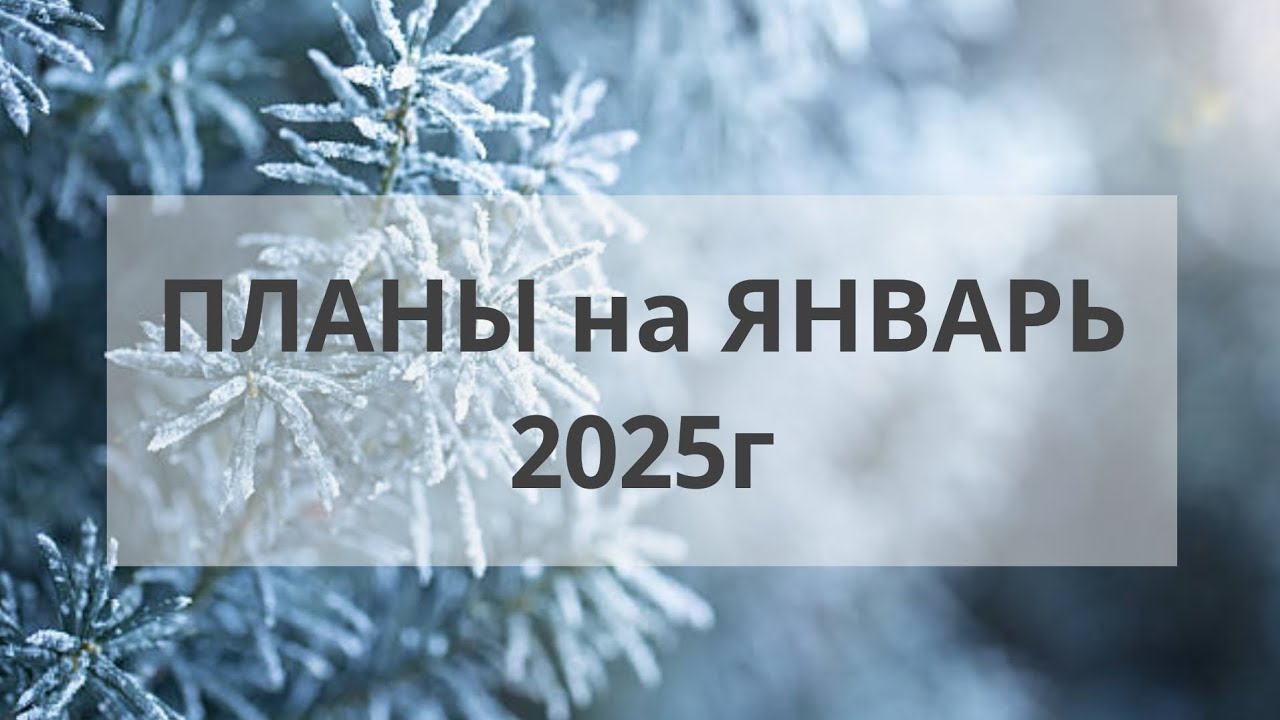 ПЛАНЫ на ЯНВАРЬ 2025г 💥