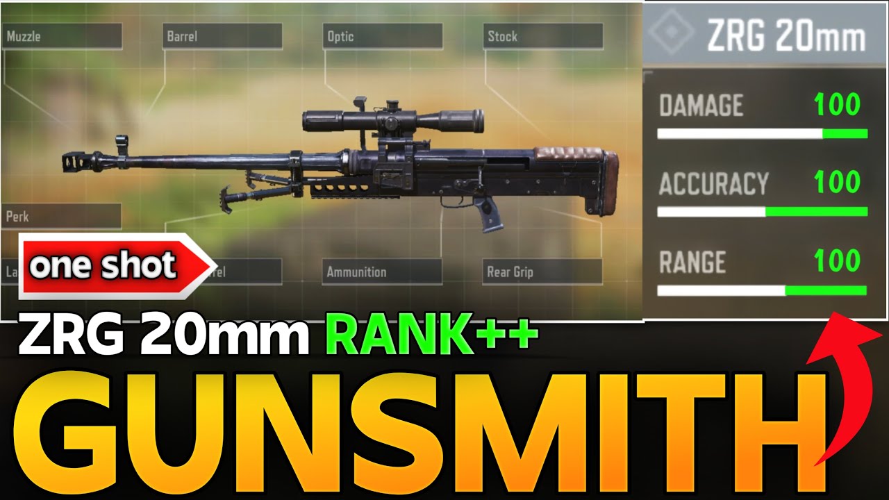 ZRG 20mm BEST &ldquo;ONE shot&rdquo;+ FAST ADS GUNSMITH IN CALL OF DUTY MOBILE | ZRG 20mm fast ads rank build|